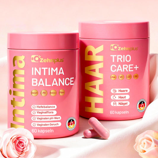 Intima Hair Balance capsules + with nutrients for intimate imbalance as well as for hair, skin & nails to meet women's daily needs vegan · lab-tested made in Germany